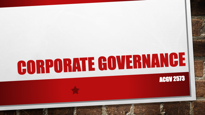 Corporate Governance