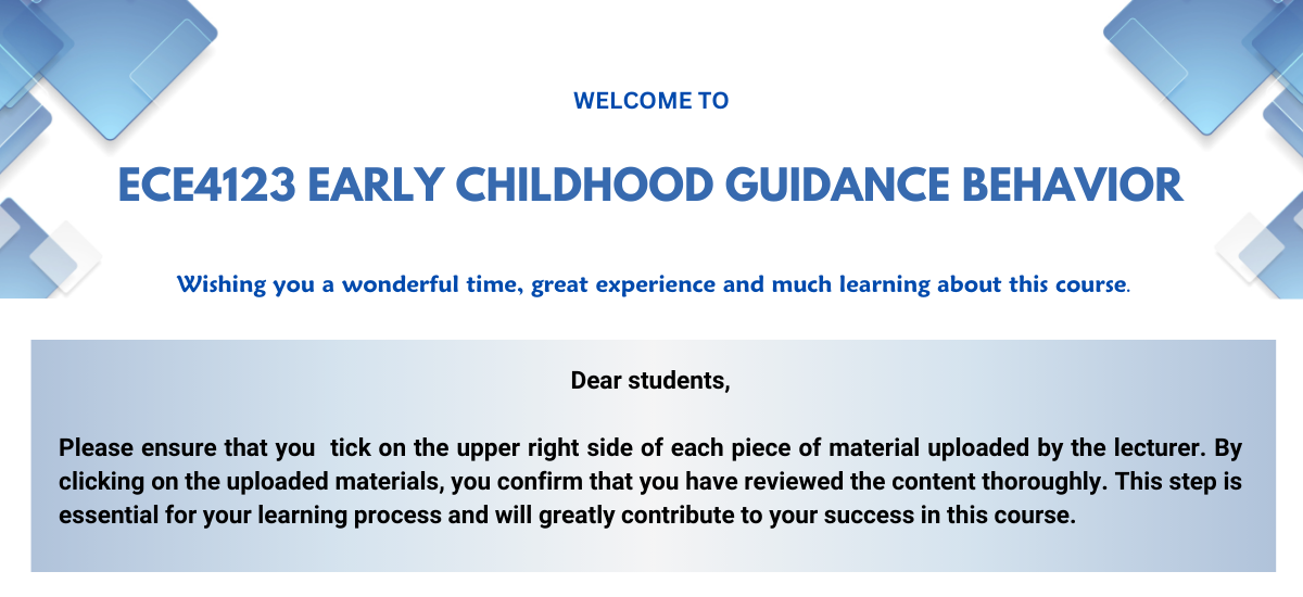 EARLY CHILDHOOD GUIDANCE BEHAVIOR