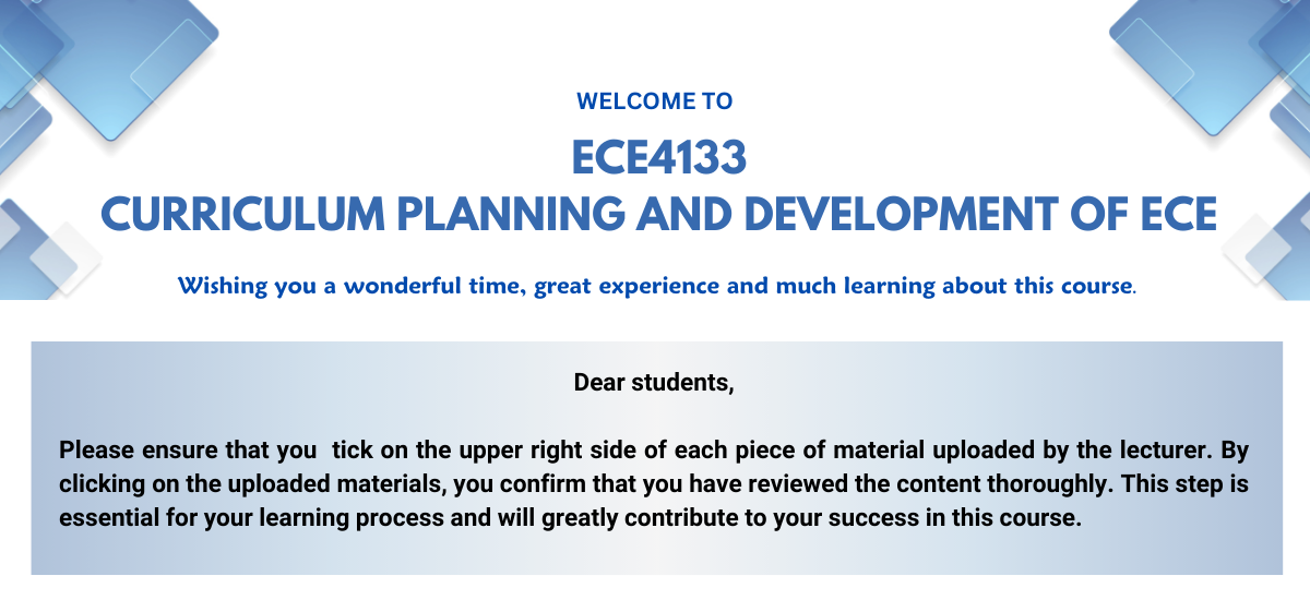 CURRICULUM PLANNING AND DEVELOPMENT OF ECE