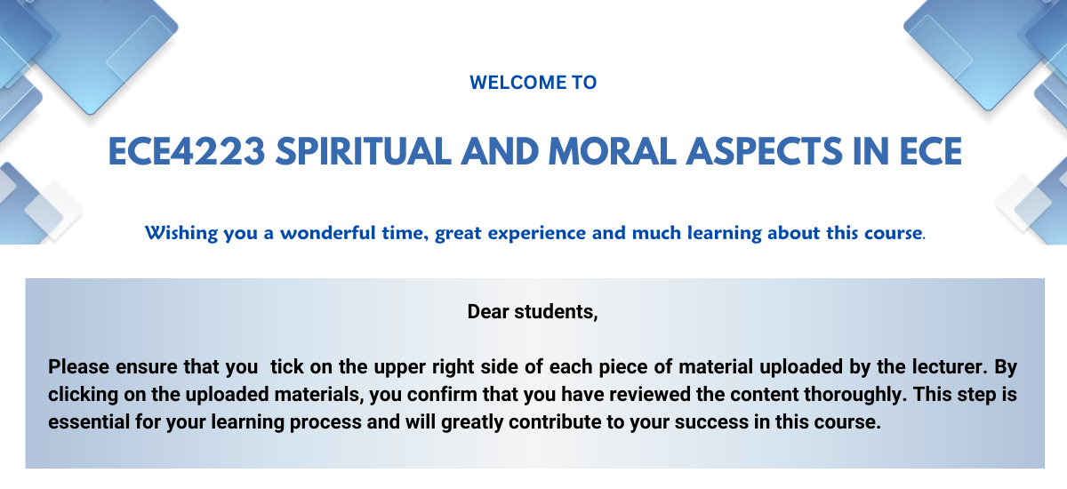 SPIRITUAL AND MORAL ASPECTS IN ECE