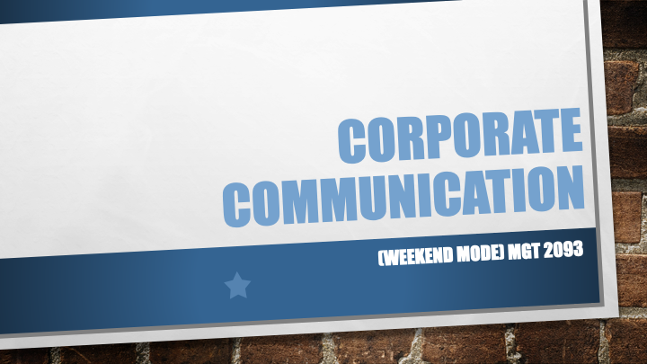 Corporate Communications