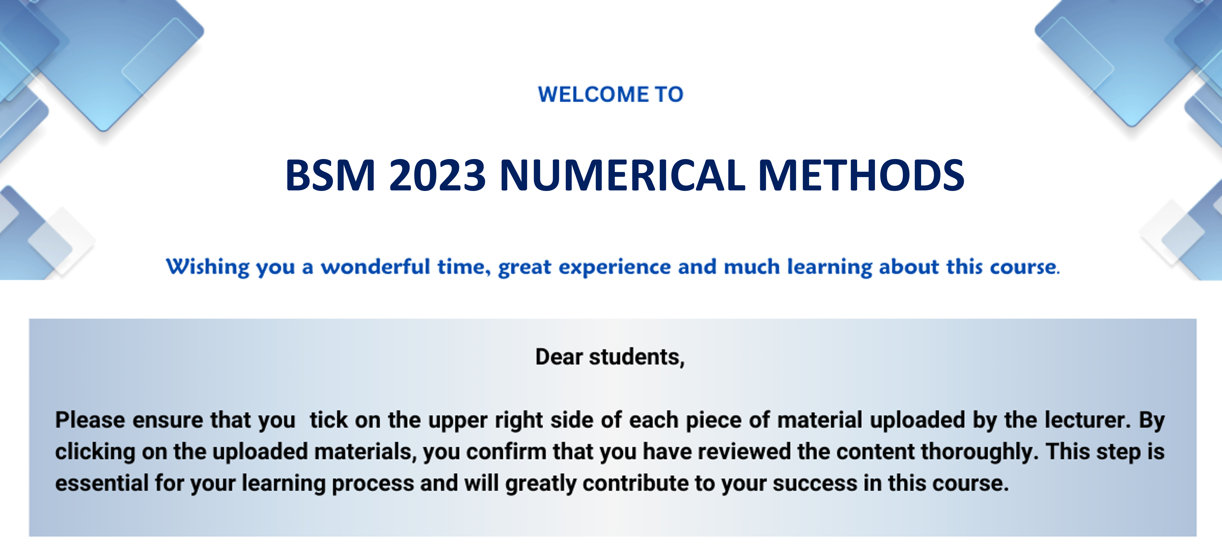 NUMERICAL METHODS